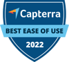 capterra best ease of use 2022 badge