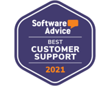 Software Advice Best Customer Support 2021 badge