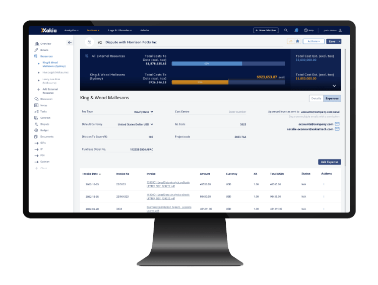 legal spend management software for legal departments