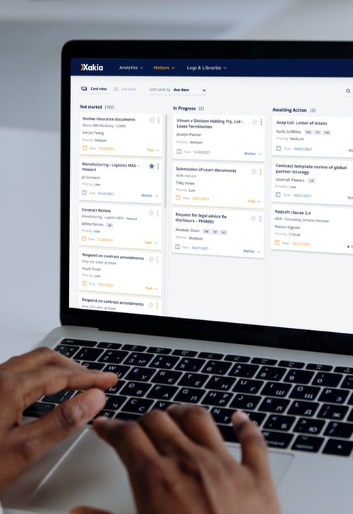 legal matter management software - card view