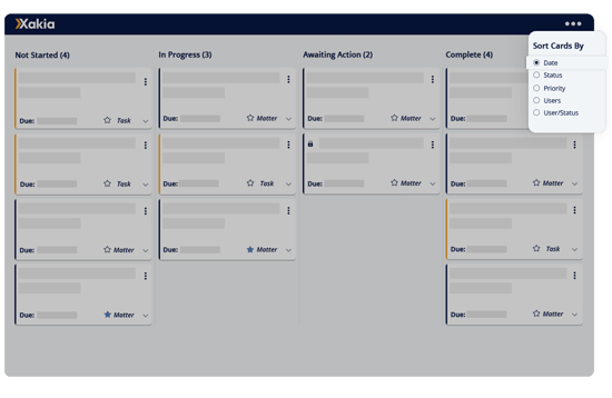 legal operations software - use filters to see legal matters