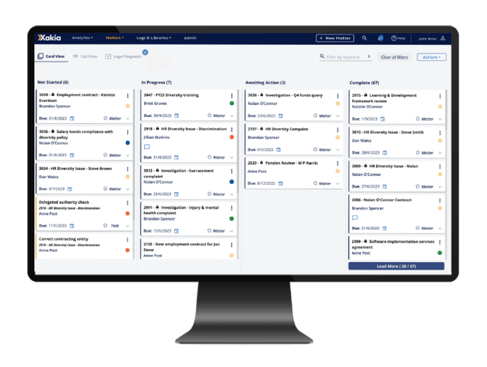 Xakia legal matter management software