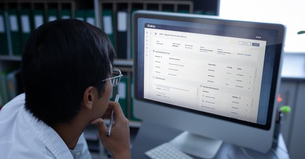 matter management systems software - image of man looking at matter screen