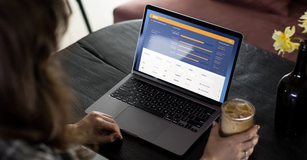 Working with a laptop