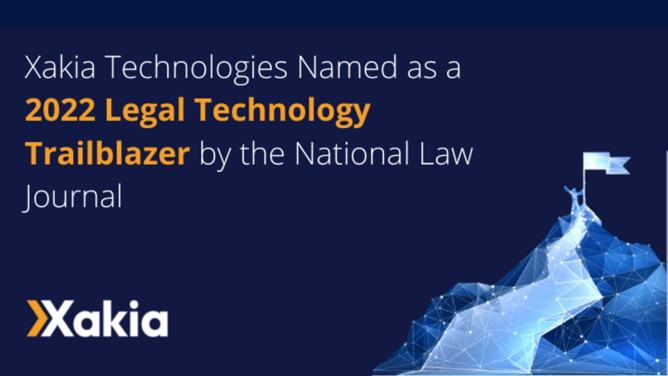 Xakia named as a 2022 Legal Technology Trailblazer by The National Law Journal