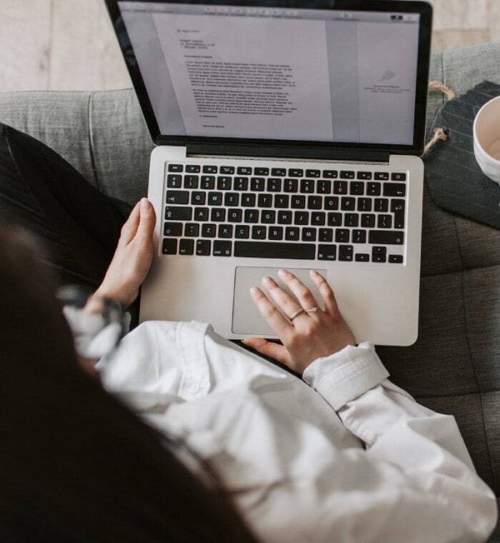 woman using laptop