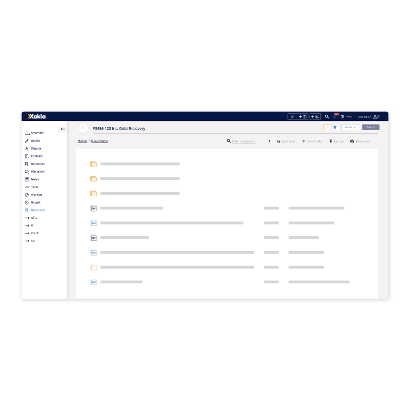 Xakia document management for in house legal