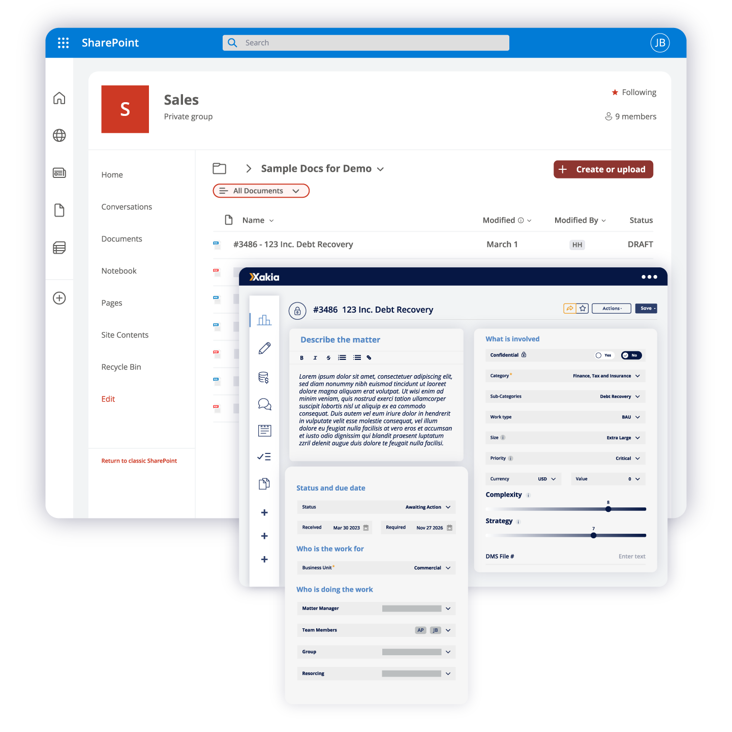 Xakia integration with SharePoint